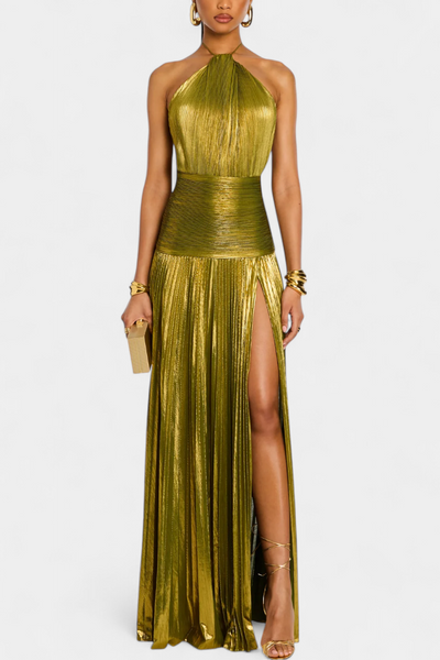 Elena – Halter Glow Maxi Dress