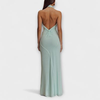 Brianna – Sculpted Halterneck Maxi Dress
