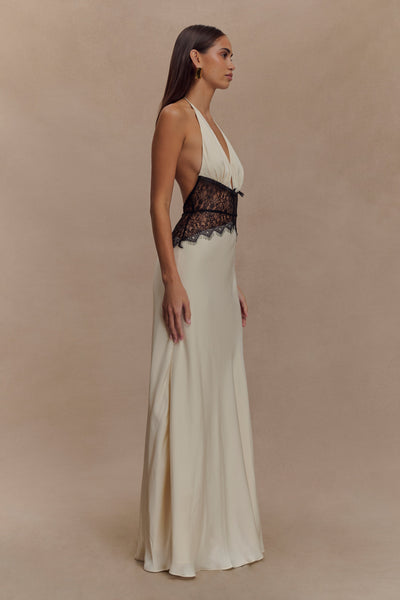 Celeste – Sheer Lace Halter Dress