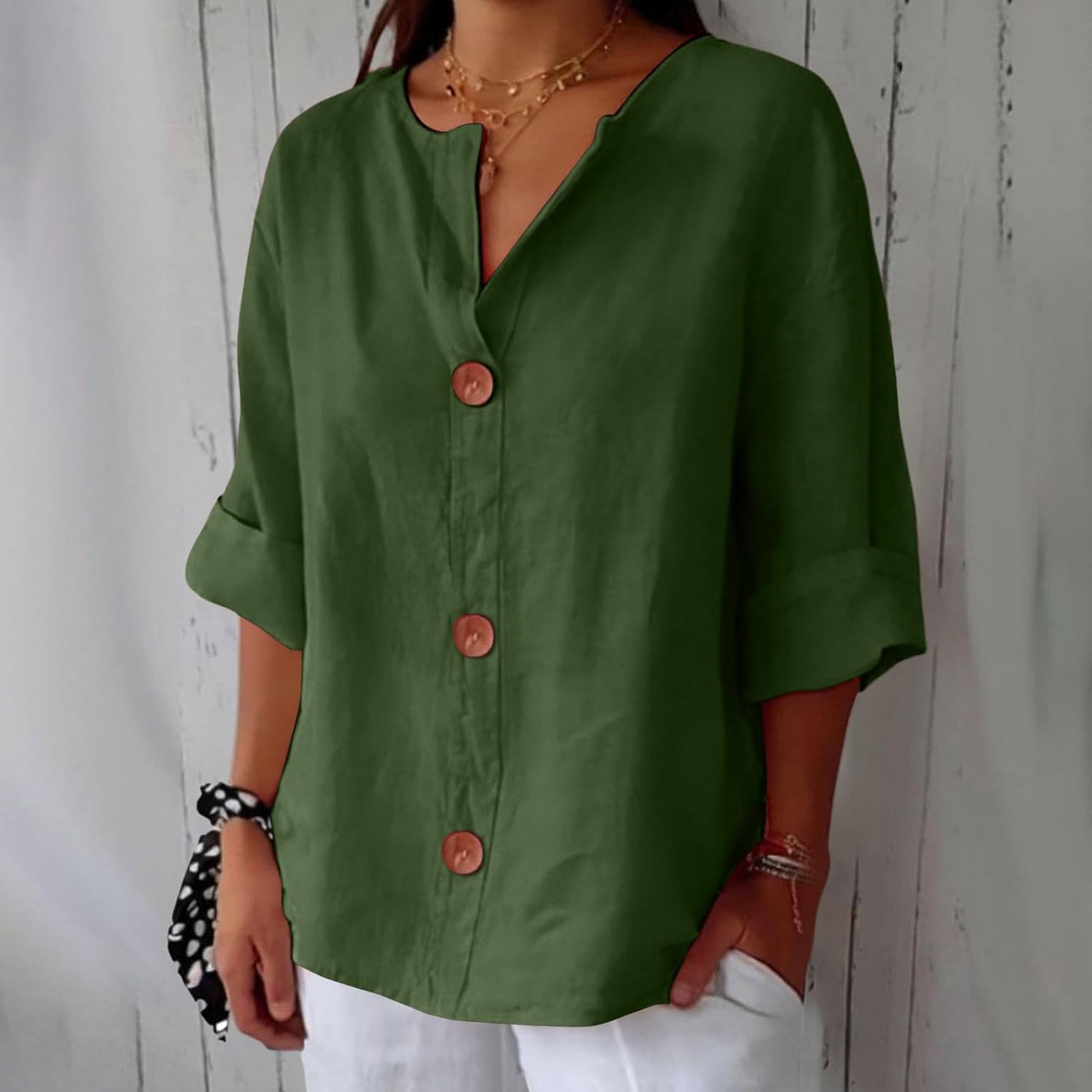 Clara™ | Blusa in Lino Casual