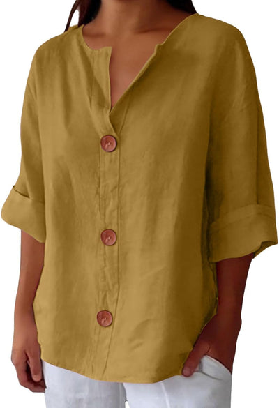 Clara™ | Blusa in Lino Casual
