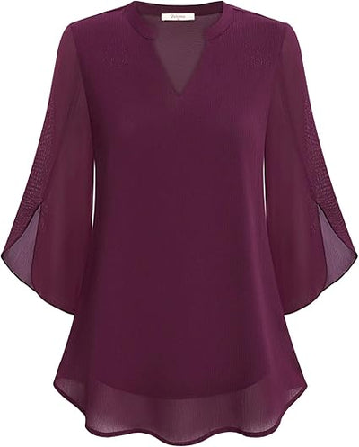 Olivia – Flowing Split-Sleeve Blouse
