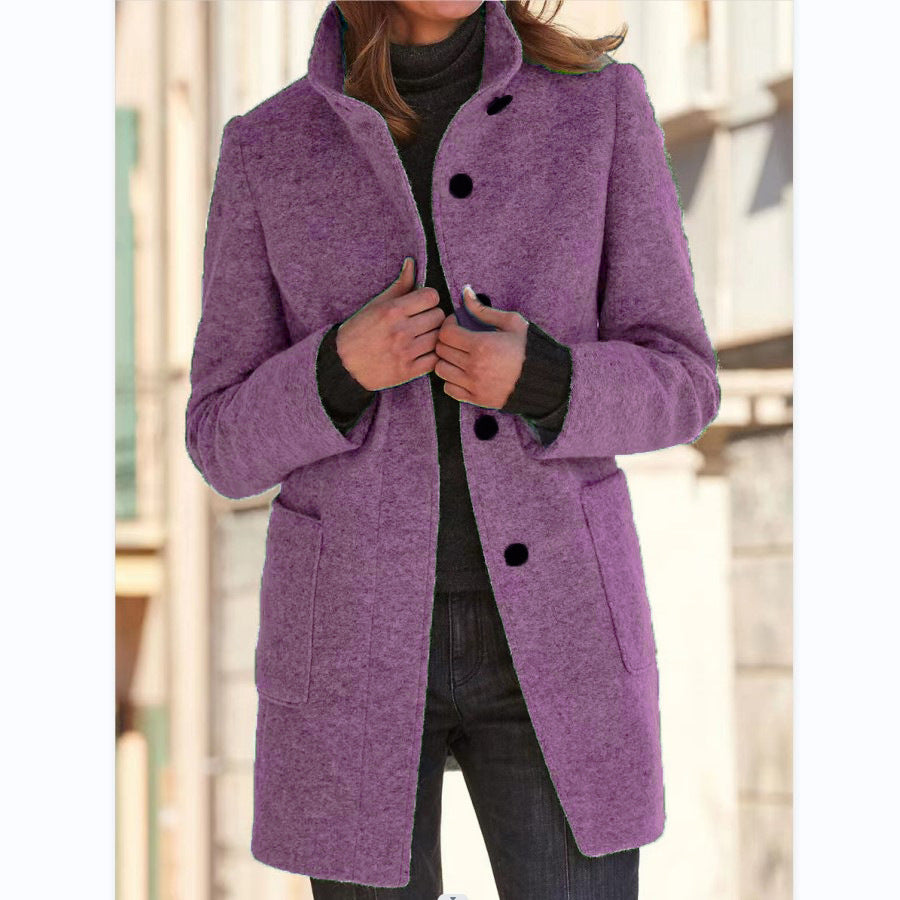 Vintora™ - Retro Women’s Windbreaker with Buttons and Stand-Up Collar