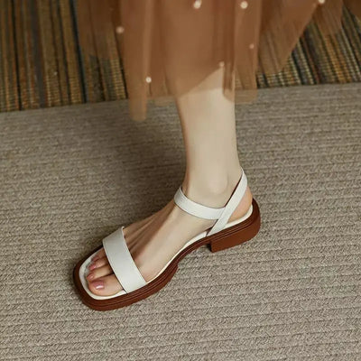 Paige – Minimal Leather Strap Sandals