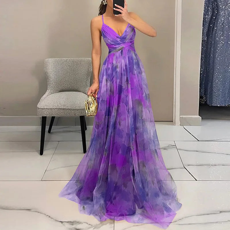 Giselle - Enchanting Floral Print Maxi Dress