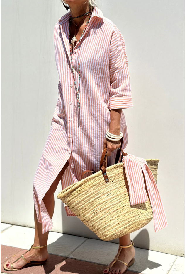 Grace – Striped Everyday Shirt Dress