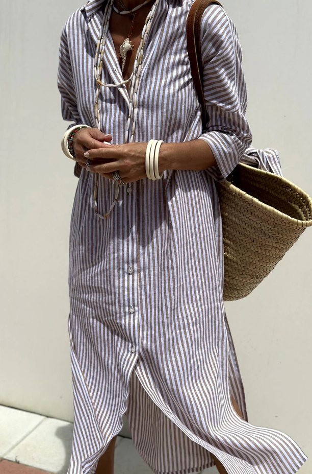 Grace – Striped Everyday Shirt Dress