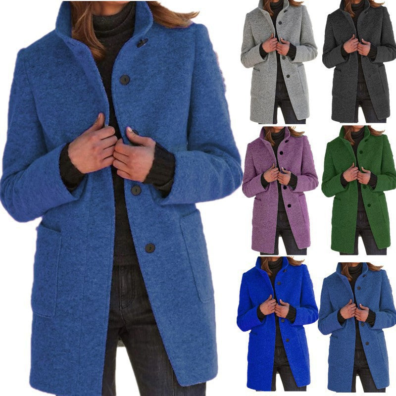 Vintora™ - Retro Women’s Windbreaker with Buttons and Stand-Up Collar