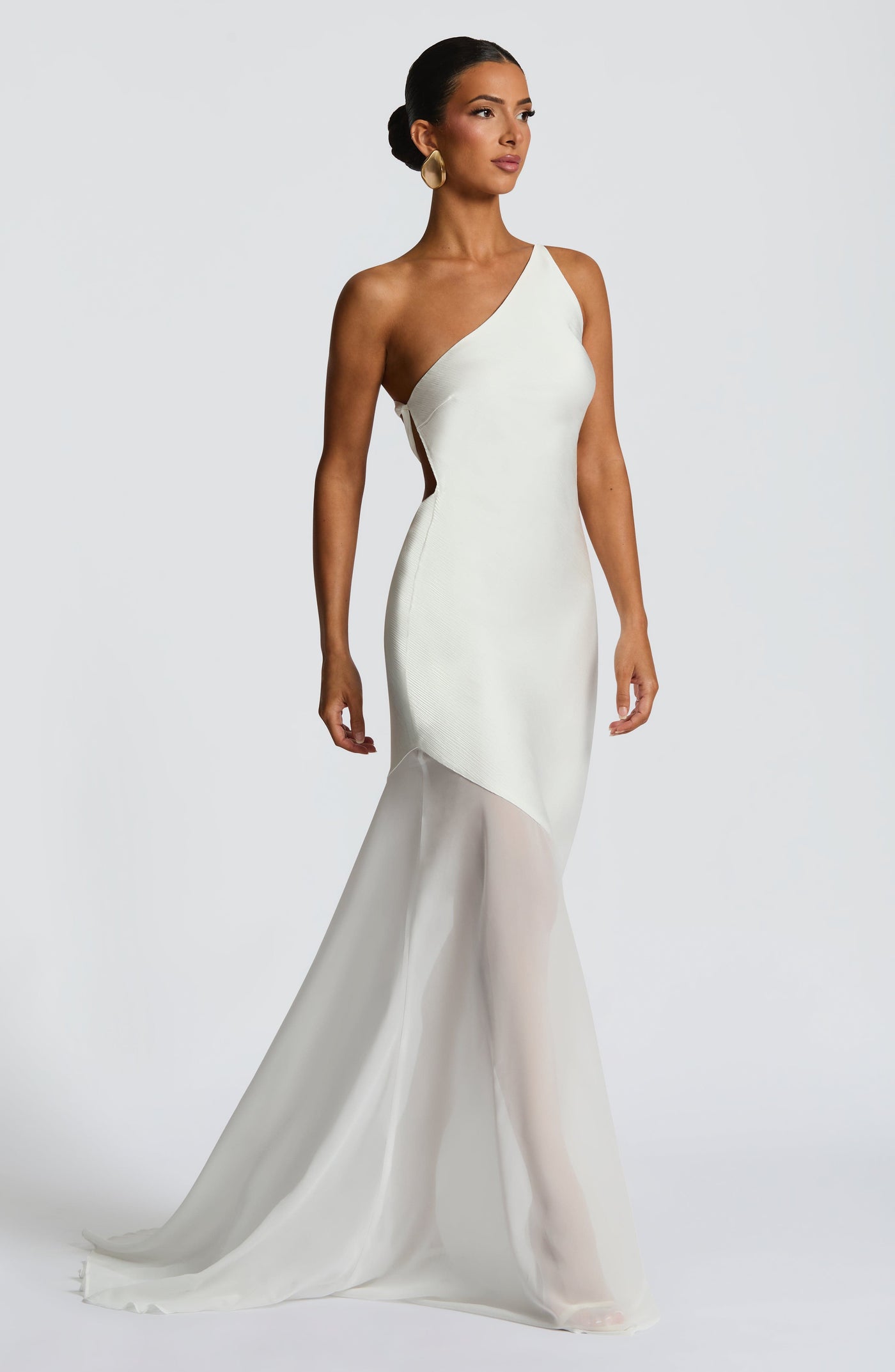 Celeste™ | One-Shoulder Mesh Gown