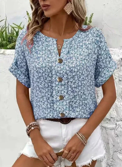 Lydia – Floral Everyday V-Neck Blouse